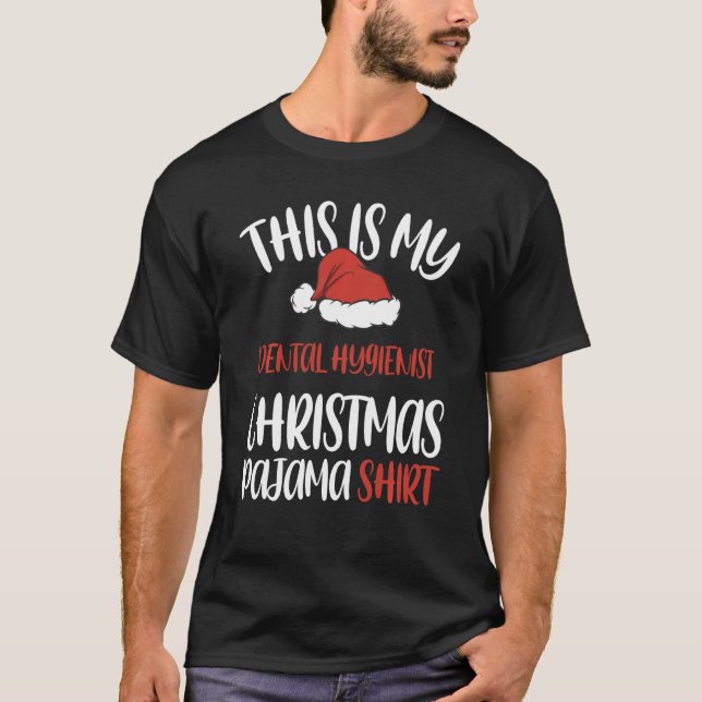 Camiseta Este É O Meu Papai noel De Natal Higienista Dental (Frente)