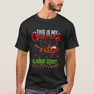 Camiseta Este É O Meu Papjama De Natal Que Lava O Tubarão C