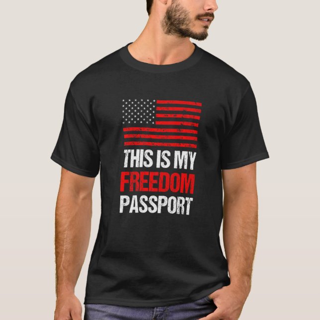 Camiseta Este É O Meu Passaporte América Sem Vacina Orgulho (Frente)