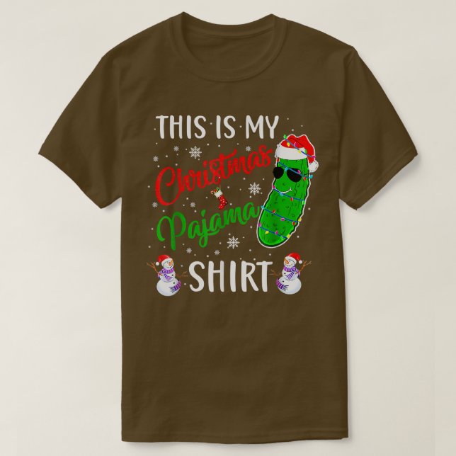 Camiseta Este É O Meu Pickle De Natal Papais noeis Do Pajam (Frente do Design)