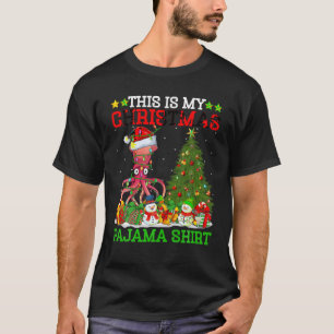 Camiseta Este É O Meu Pijama De Árvore De Natal Lights Squi