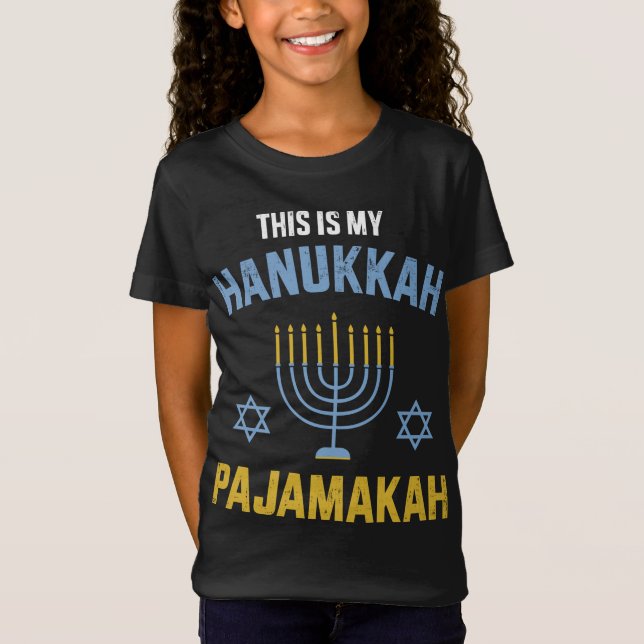 Camiseta Este é o meu pijama de hanukkah para o natal judeu (Frente)