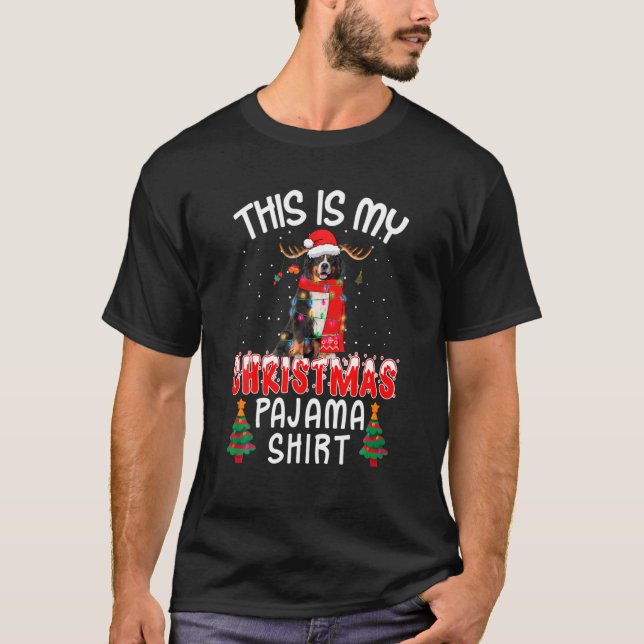 Camiseta Este É O Meu Pijama De Natal Do Cachorro Bernês (Frente)