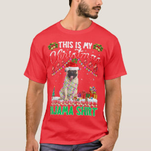 Camiseta Este é o meu pijama de Natal French Bulldog Cachor