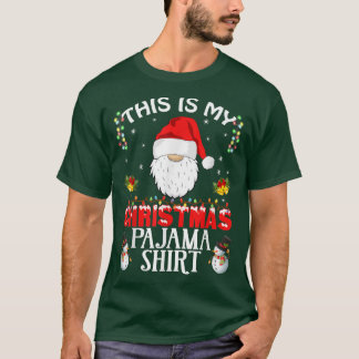 Camiseta Este é o meu pijama de Natal Luzes de Natal Gnome