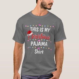 Camiseta Este É o Meu Pijama de Natal Luzes Divertidas Feli