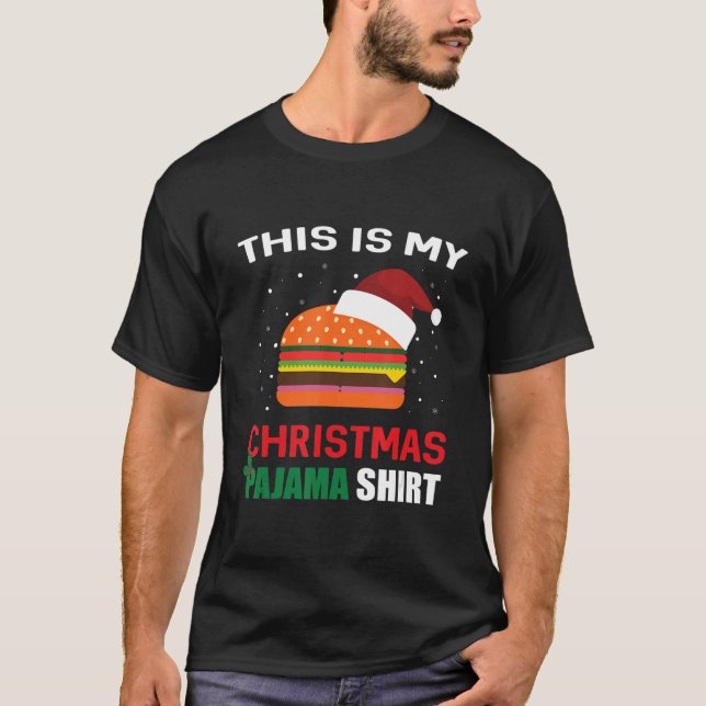 Camiseta Este é o meu pijama de Natal, Shirt Burger Cheeseb (Frente)