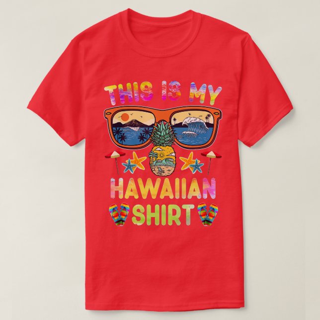 Camiseta Este É O Meu Piné De Praia Havaiano Luau Aloha Haw (Frente do Design)