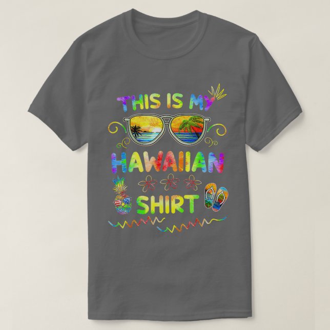 Camiseta Este É O Meu Piné De Praia Havaiano Luau Aloha Haw (Frente do Design)