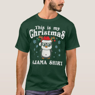 Camiseta Este É O Meu Pinguim De Natal Pajama Santa Hat Sno