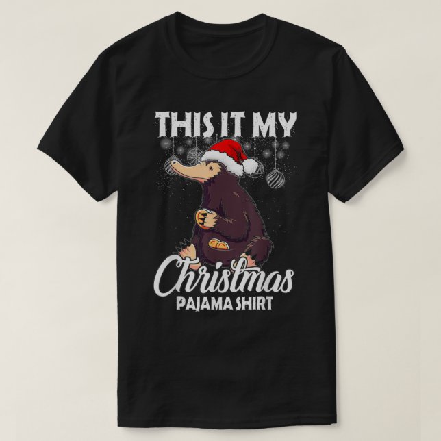 Camiseta Este É O Meu Presente De Natal Pajama Cute Niffler (Frente do Design)
