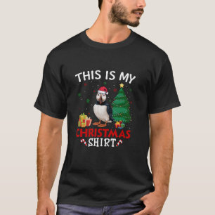 Camiseta Este é o meu Puffin Santa Hat Natal Pajama T Shi