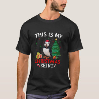 Camiseta Este é o meu Puffin Santa Hat Natal Pajama T Shi
