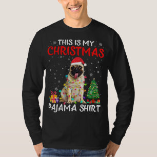 Camiseta Este É O Meu Pug De Natal Pajama Xmas Lights Costu