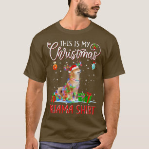 Camiseta Este é o meu Shiba Inu de pijama de Natal Luzes de