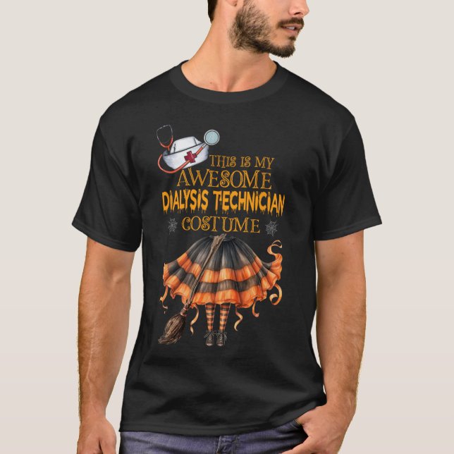 Camiseta Este É O Meu Técnico De Diálise De Halloween D (Frente)