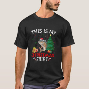 Camiseta Este é o meu Tilapia Fish Santa Hat Natal Pajama