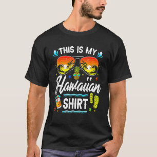 Camiseta Este é o meu traje de festa havaiana tropical Luau