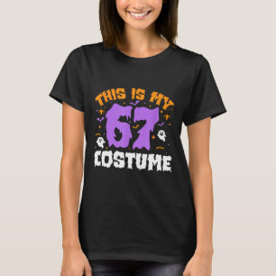 Camiseta Este É o Meu Traje de Halloween 67 Número 6 7 Meme