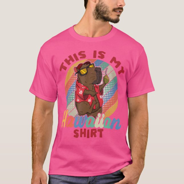 Camiseta Este É O Meu Viajante Animal Luau Havaiano Capybar (Frente)