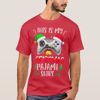 Camiseta Este é o meu vídeo de jogos do Pajama Santa Hat 