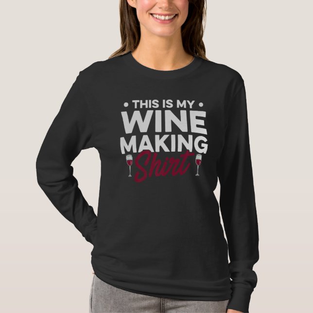 Camiseta Este É O Meu Vinho De Fazer Vinho De Vinho De Pásc (Frente)