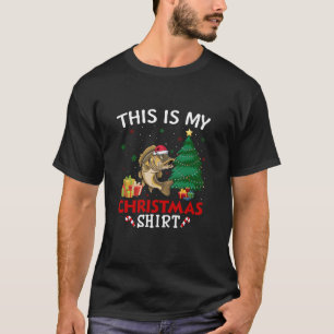 Camiseta Este é o meu Walleye Fish Papai Noel Natal Pajama