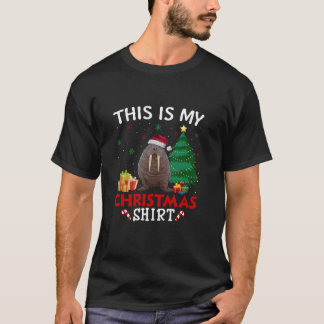 Camiseta Este é o meu Walrus Santa Hat Natal Pajama T Shi