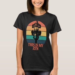 Camiseta Este É O Meu Zen Retro Sunset Motorcycle Adventure