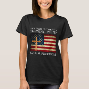 Camiseta Este É O Ponto de Mudança Fé Cristã Patriótica