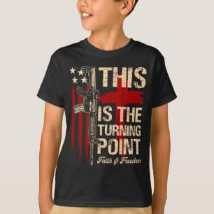 Camiseta Este É O Ponto de Mudança Fé Cruz Nós Bandeira Pat