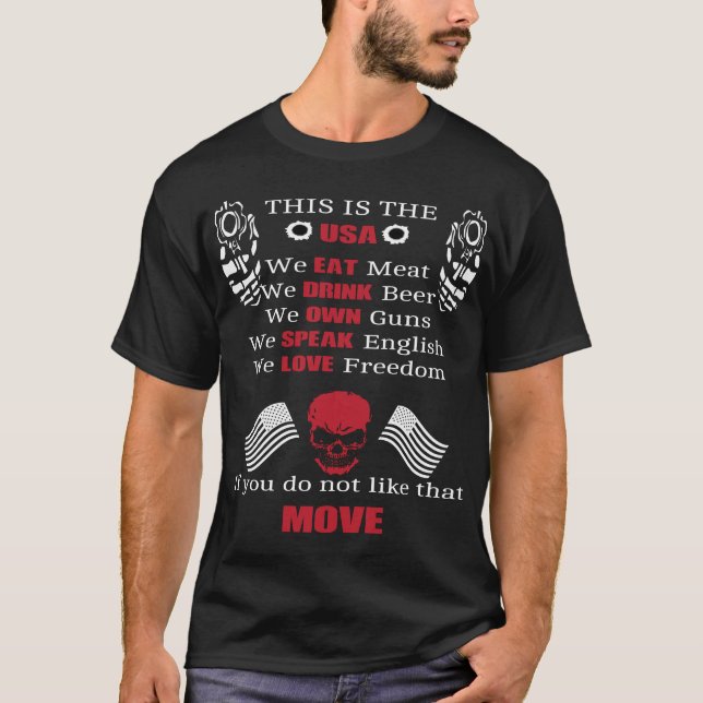 Camiseta Este é o t-shirt escuro básico dos homens dos EUA (Frente)