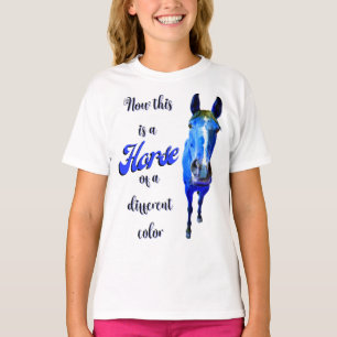 Camiseta Este É Um Cavalo De Cor Diferente Em Azul