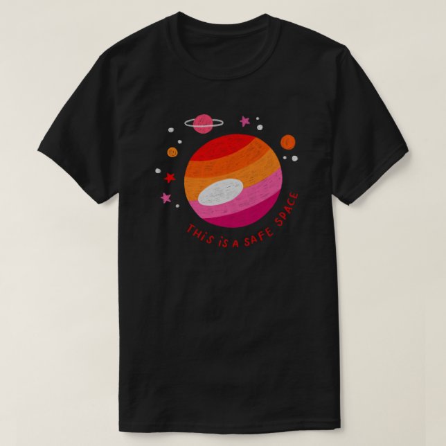 Camiseta Este é um espaço seguro" Tee - Cosmic Comfort Edit (Frente do Design)