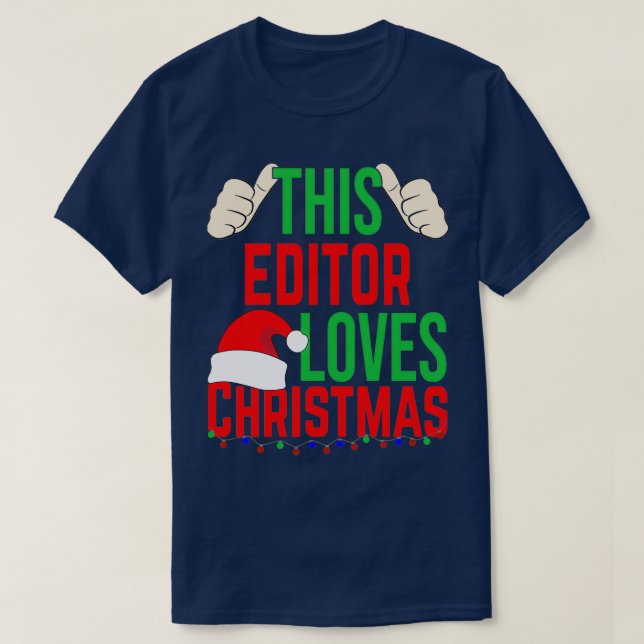 Camiseta Este Editor Adora o presente de Natal Feliz Natal  (Frente do Design)