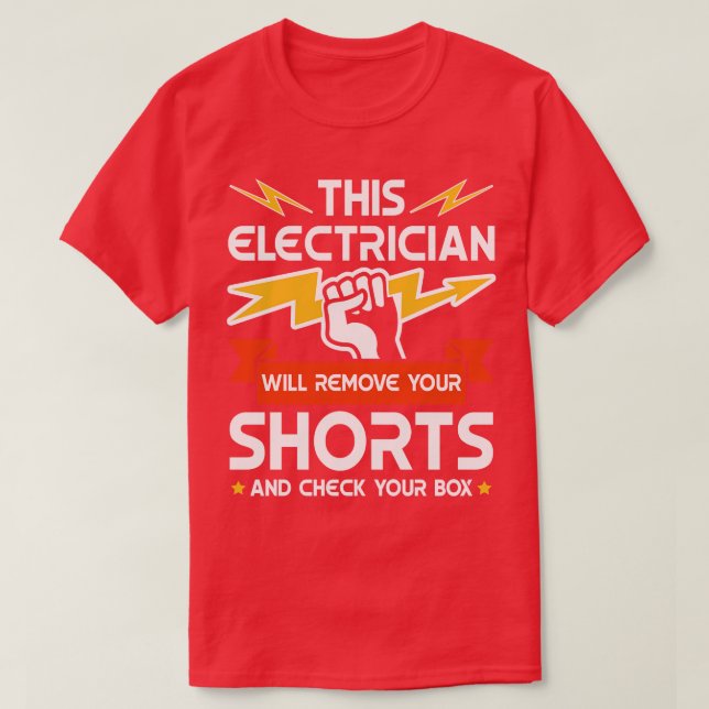Camiseta Este eletricista remove seu técnico do Shorts gif (Frente do Design)