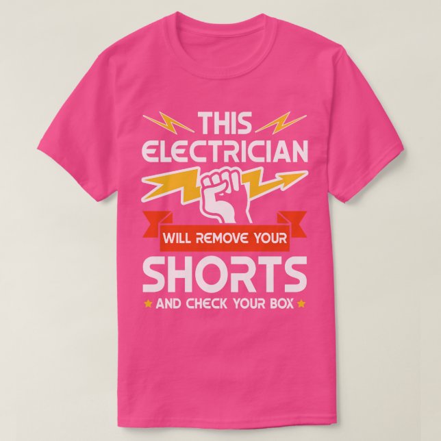 Camiseta Este eletricista remove seu técnico do Shorts gif (Frente do Design)
