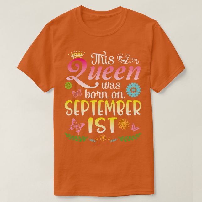 Camiseta Este Foi O Nascer De 1 De Setembro Feliz Aniversár (Frente do Design)