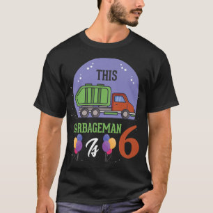 Camiseta Este Garbageman é 6 6 de Birthday Garbage Truck 6y
