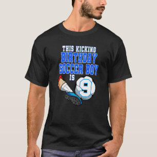 Camiseta Este Garoto De Futebol De Aniversário É 9 Tema De