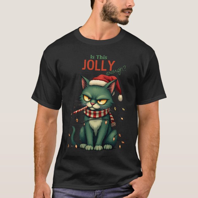 Camiseta Este Gato De Natal Engraçado Chega (Frente)