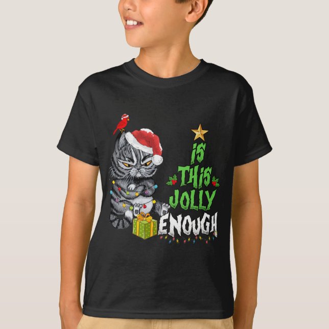 Camiseta Este Gato Negro Chega De Feliz Natal? (Frente)