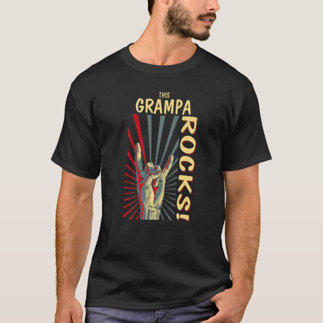 Camiseta Este Grampa Rocks Retro Concert 70s 80s (Frente)