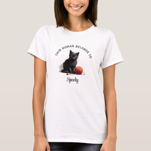 Camiseta Este Humano Pertence A Gato Personalizado (Frente)