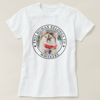 Camiseta Este Humano Pertence A Pet Custom Photo & Name