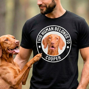 Camiseta Este Humano Pertence Ao Nome Do Cão / Gato Foto Pe