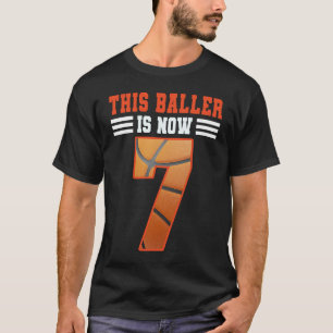 Camiseta Este Jogador agora é 7 anos de 7 de basquete 7 ano