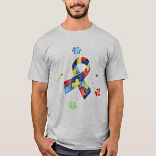 Camiseta Este lance com o slogan quebra-cabeça do autismo