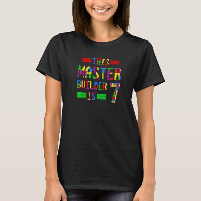 Camiseta Este Master Builder 7 Anos Nascer 2015 Sétimo (Frente)