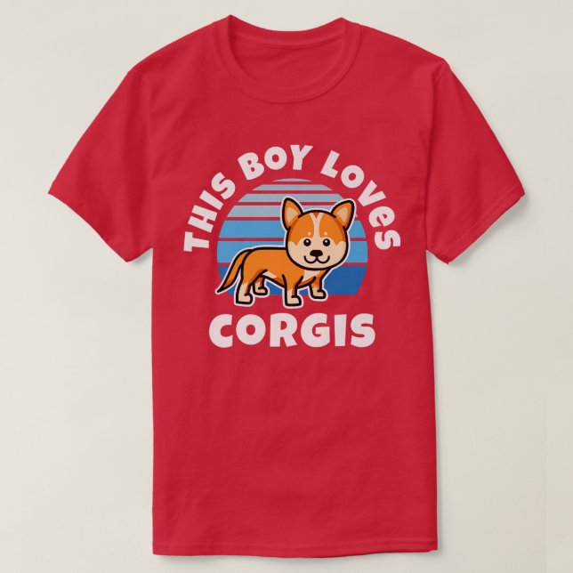 Camiseta Este Menino Adora O Design De Corgis (Frente do Design)